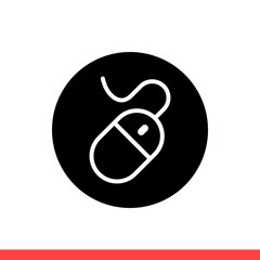Mouse vector icon, computer device symbol. Simple, flat design for web or mobile app