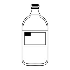 Milk bottle dairy drink in black and white