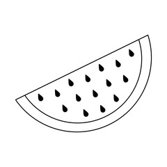 watermelon slices fruit in black and white