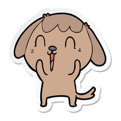 sticker of a cute cartoon dog