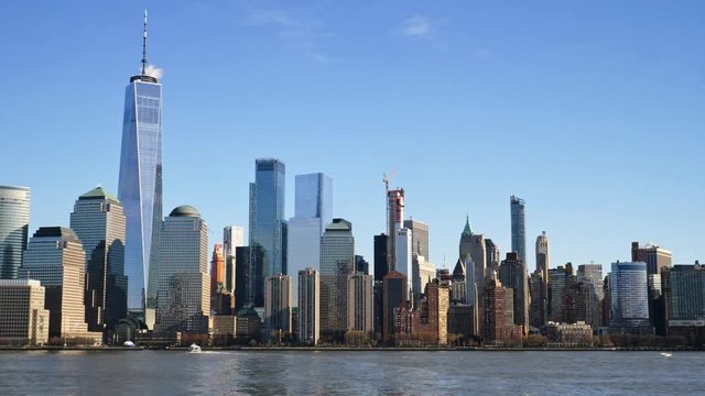 Beautiful view of Lower Manhattan in New York City United States