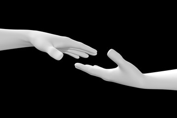 Helping Hands Concept, 3D Render,