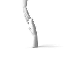 Helping Hands Concept, 3D Render,