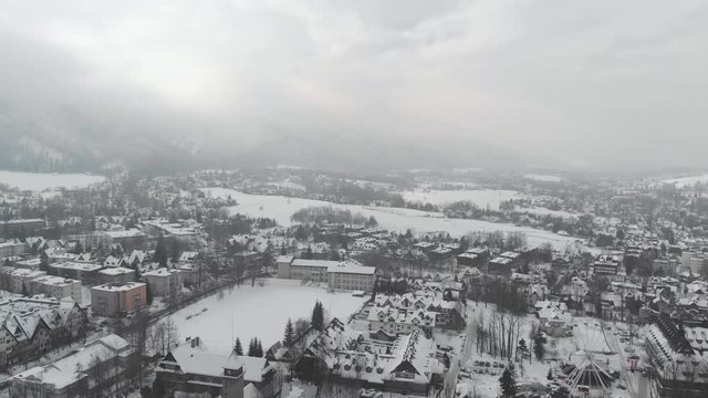 This is a drone footage of the City of Zakopane in 4k.