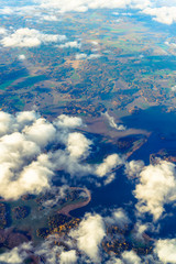 Fototapeta na wymiar View of Stockholm archipelago seen from the airplane, Sweden