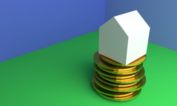 3D illustration of Home savings concept