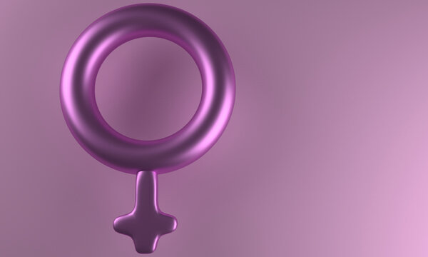 3D illustration of female gender sign