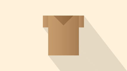 Flat illustration of brown shirt in brown background.