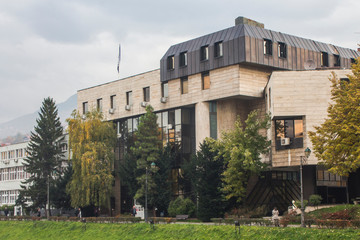 Fototapeta na wymiar Building of Parliament of the Federation of Bosnia and Herzegovina in Sarajevo