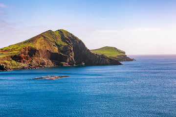 Fototapeta na wymiar Cliffs view on East coast of Madeira island. Ponta de Sao Lourenco. Portugal.