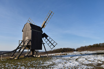 Old wooden windmill in Sweden