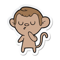 sticker of a cartoon monkey