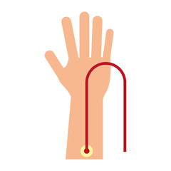 arm transfering blood symbol