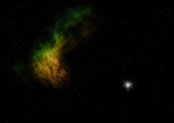 Fototapeta premium Star field in space and a nebulae. 3D rendering