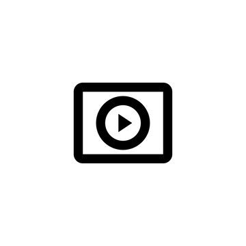 Play button icon. Video player sign