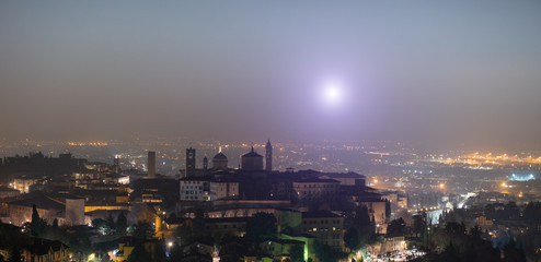 Skyline of the old city of Bergamo