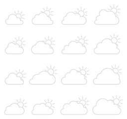 Mostly cloudy icon on white background