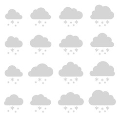 Cloud and snow on white background
