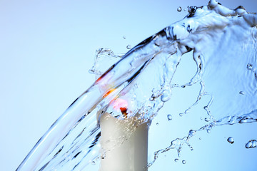 candle and water