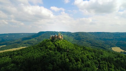 Hohenzollern Castle, Germany. Aerial FPV drone flights.