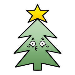 gradient shaded cartoon christmas tree