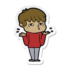 sticker of a cartoon man confused