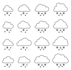 Cloud and snow on white background