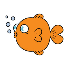 quirky hand drawn cartoon fish