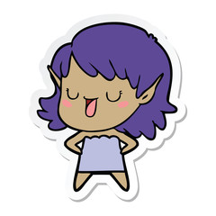 Obraz premium sticker of a cartoon elf girl