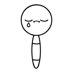 line drawing cartoon magnifying glass