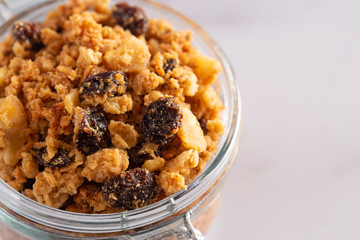 Grain Free Granola made of Coconut and Dried Fruit Perfect for a Paleo Diet Plan