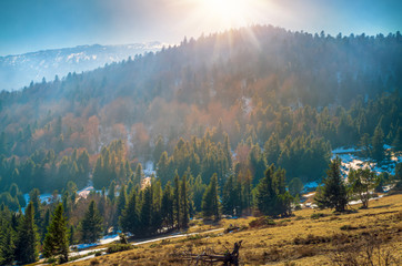 Parc naturel régional des Pyrénées Catalane depuis le Col de Jau,Occitanie.