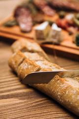Cheese and sausages as an appetizer