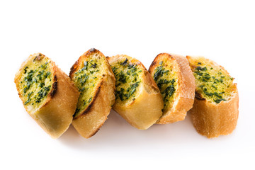 Garlic breads slice isolated on white background