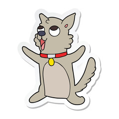sticker of a cartoon dog