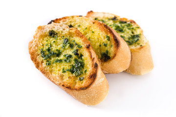 Garlic bread isolated on white background
