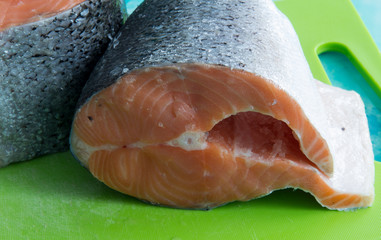 Two pieces of salmon