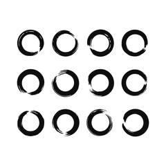 Vector pattern with circle. Black and white texture