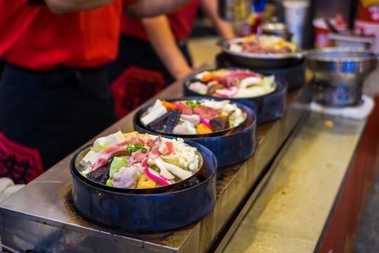 Hotpot In Taiwanese Style. Hot Pot Is One Of The Most Common Street Food In Taichung, Taiwan