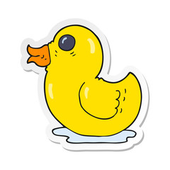 sticker of a cartoon rubber duck