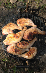 Chicken legs on the BBQ