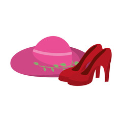 woman hat with high heels