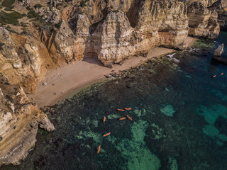 Algarve Coast Portugal Lagos Drone Aerial From Above