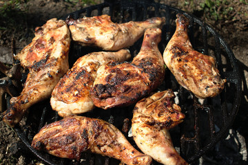 Chicken legs on the BBQ