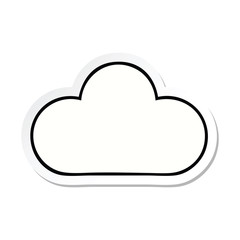 sticker of a cute cartoon white cloud