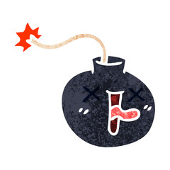 quirky retro illustration style cartoon bomb
