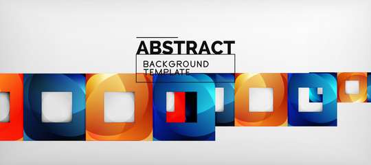 Square background, abstract squares on grey, business or techno template