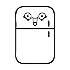 line drawing cartoon fridge freezer