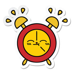 sticker of a cute cartoon alarm clock