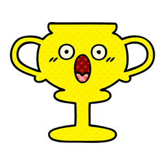 comic book style cartoon trophy
